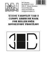 Yakovlev Yak-3 - Canopy Airbrush Mask (for Heller / Smer / Kovozavody Prostejov kits) - Image 1