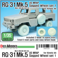 US MATV RG-31 Mk.5 Sagged Wheel set ( for Kinetic 1/35)