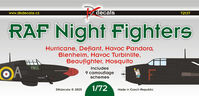 RAF Night Fighters (Hurricane, Defiant, Havoc Pandora, Blenheim, Havoc Turbinlite, Beaufighter, Mosquito)