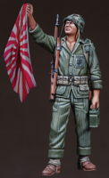 WWII-Korean War USMC Holding Flag - Image 1