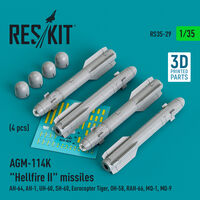 AGM-114K Hellfire II Missiles (4pcs) (AH-64, AH-1, UH-60, SH-60, Eurocopter Tiger, OH-58, RAH-66, MQ-1, MQ-9) (3D Printed) - Image 1