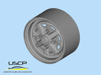 10 Inch Rostyle Steel Wheels (3D Printed) (For Aoshima, Fujimi, Tamiya, Hasegawa) - Image 1