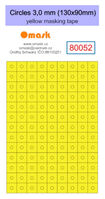 Circles 3,0 mm (130 x 90 mm) Yellow Masking tape - Image 1