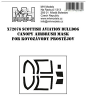 Scottish Aviation Bulldog canopy airbrush mask for Kovozvody Prostjov