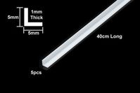 Plastic Beams 5mm L-Shaped, 5pcs