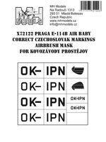 Praga E-114B Air Baby correct Czechoslovak markings airbrush mask for Kovozvody Prostjov