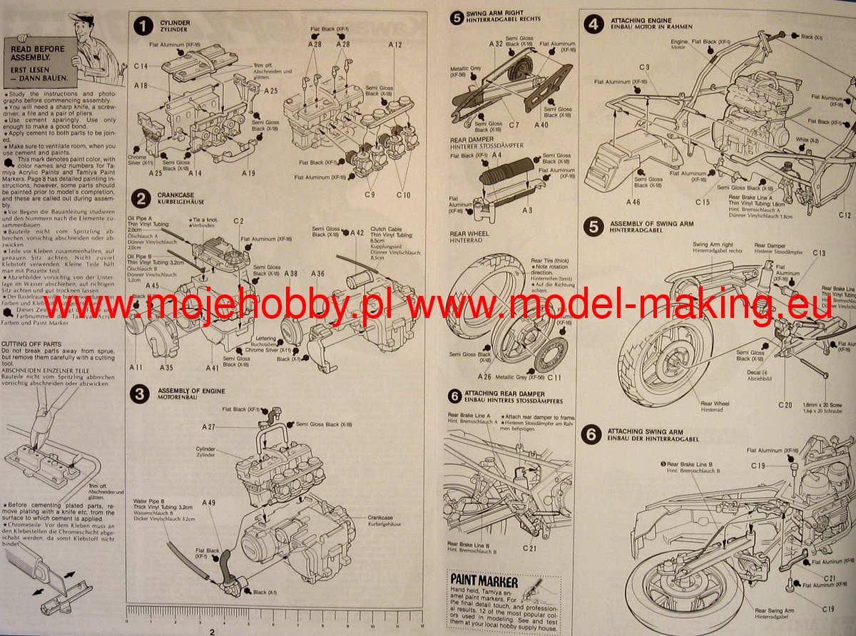 Kawasaki GPZ400R Kit - CF445 Tamiya 14045