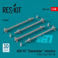 AIM-9X Sidewinder Missiles (4pcs) (F-15, F-16, F-18, F-35) (3D Printed) - Image 1