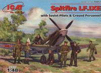 Spitfire LF.IXE with Soviet Pilots and ground personnel