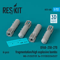 OFAB-250-270 Fragmentation/High Explosive Bombs (4pcs) (MiG-21/23/27/29, Su-7/17/20/22/24/25/27) (3D Printed) - Image 1