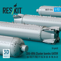 CBU-89A Cluster Bombs GATOR (4pcs) (A-10, F-15E, F-16, B-52, B-1B, B-2) (3D Printed)