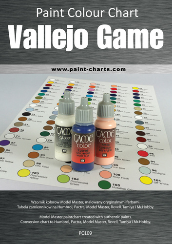 Paint Colour Chart - Vallejo Game Color 12mm - Image 1