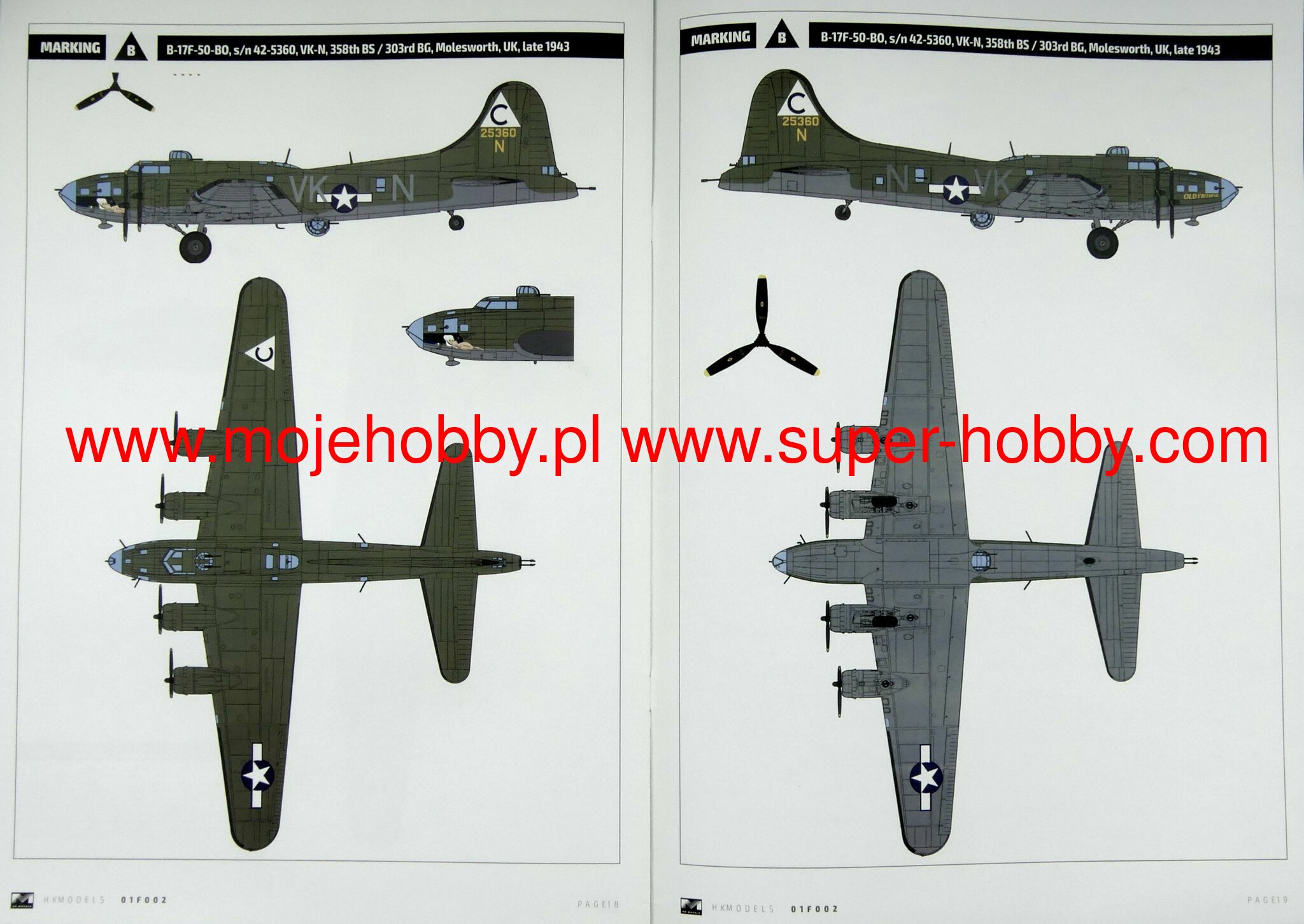 B-17F Flying Fortress HK Models -01F002