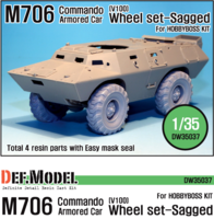 U.S M706(V100) Commando sagged wheel set (for Hobbyboss 1/35) - Image 1