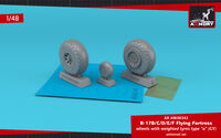 B-17B/C/D/E/F Flying Fortress wheels w/ weighted tyres type "a" (GY) & PE hubcaps