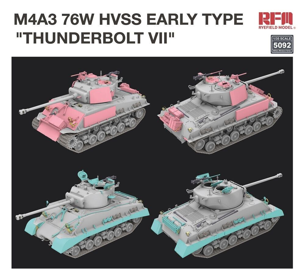 M4A3 76W HVSS Early Type 'Thunderbolt VII' Rye Field Model -RM-5092