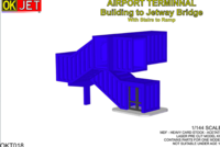 Airport Terminal building to jetway bridge with stairs to ramp - Image 1