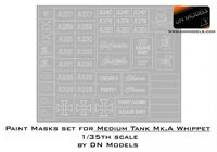 Paint Mask Set For Whippet Medium Tank Mk.A - Insignia And Crosses