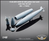 AERO-1D 300gal Fuel Tank with Four Fin Tail (3D-Printed)