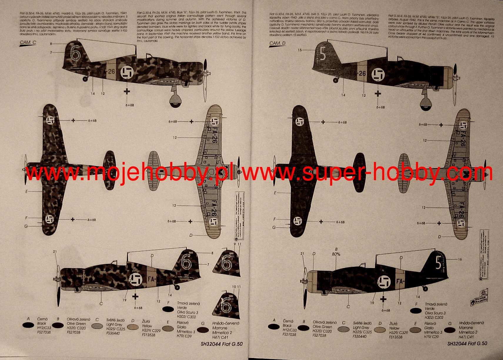 Fiat G.50-II Freccia Finish Aces Special Hobby 32044