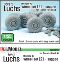 German Luchs 8X8 Mich.XL Sagged Wheel set-2 (for Tacom/Revell 1/35)