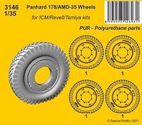 Panhard 178/AMD-35 Wheels (for ICM / Revell / Tamiya kits) - Image 1