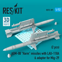 AGM-88 "Harm" missiles with LAU-118 & adapter for Mig-29 (2 pcs) (1/72) - Image 1