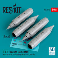 B-8M1 Rocket Launchers (4pcs) (MiG-23/27/29, Su-17/20/22/24/25/27/33, Jak-38) (3D Printed) - Image 1