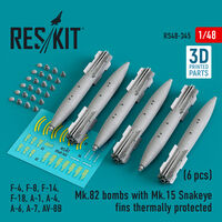 Mk.82 Bombs With Mk.15 Snakeye Fins Thermally Protected (6 pcs) (F-4, F-8, F-14, F-18, A-1, A-4, A-6, A-7, AV-8B)