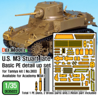 U.S. M3 Stuart late Basic PE detail up set (for Tamiya, Academy 1/35) - Image 1