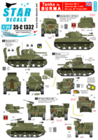 Tanks in Burma. British Sherman Mk V, Sherman Mk V AOP, M3 Lee, M7 Priest HMC.