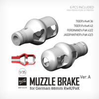 Muzzle Brake Ver. A for German 88mm KwK/ PaK