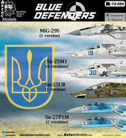 Blue Defenders: MiG-29S, Su-25M1, Su-25UB & Su-27P1M of the Ukrainian Air Force