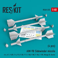 AIM-9B Sidewinder  missile (4 pcs) A-4, A-7, F-4D1, F-4, F-8, F-3H,  F-11, F-86,F-100,  F-104, F-105,  Mirage III, Harrier - Image 1