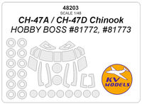 CH-47A / CH-47D Chinook (Hobby Boss #81772, #81773) And Wheels Masks - Image 1