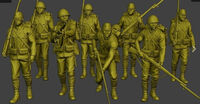 Japanese WWII Infantry Soldiers standing (8 figures)