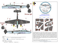 Messerschmitt Bf-110 C/D/E/F/G- camouflage pattern paint masks - Pattern 1 (for Eduard kits) - Image 1