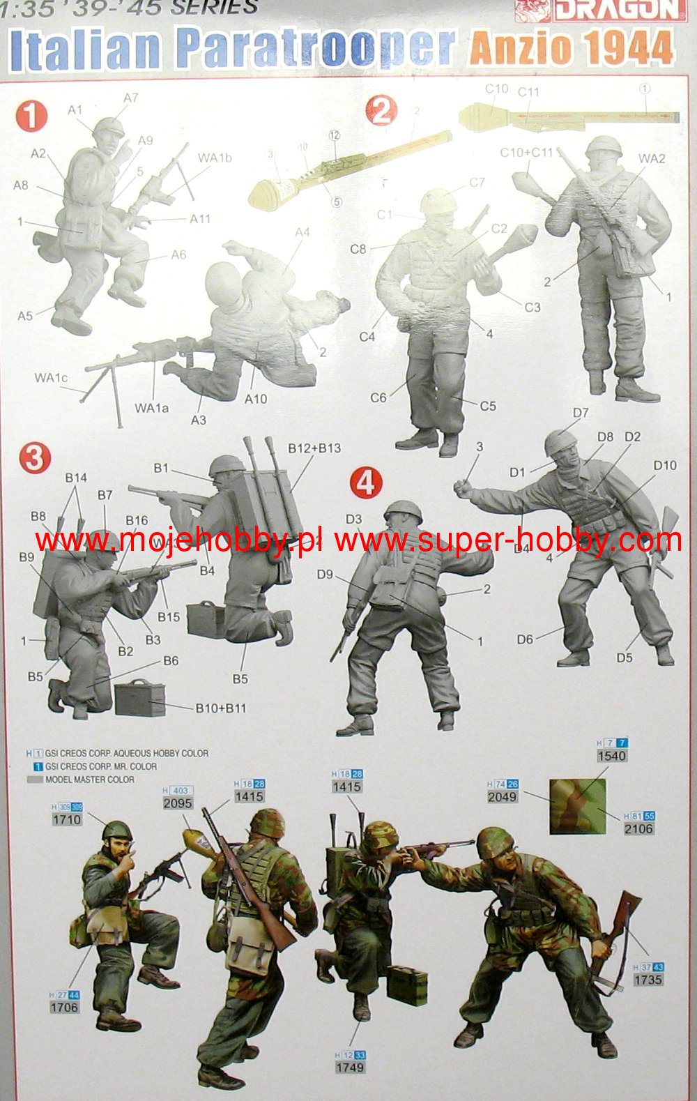 DRAGON 6741 ITALIAN PARATROOPERS ANZIO 1944-1//35