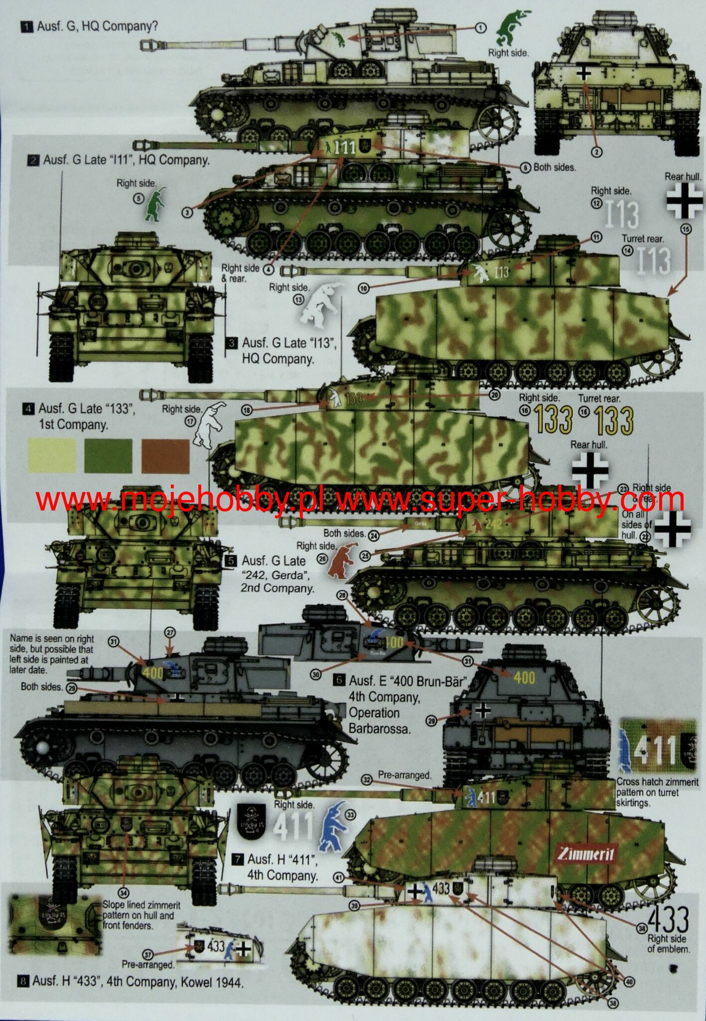4. Pz.Div. Panzer IV Ausf. E, G & H Pt 2 Echelon Fine