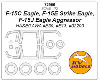 F-15C Eagle, F-15E Strike Eagle, F-15J Eagle Aggressor (Hasegawa) - (double sided) + wheels masks - Image 1