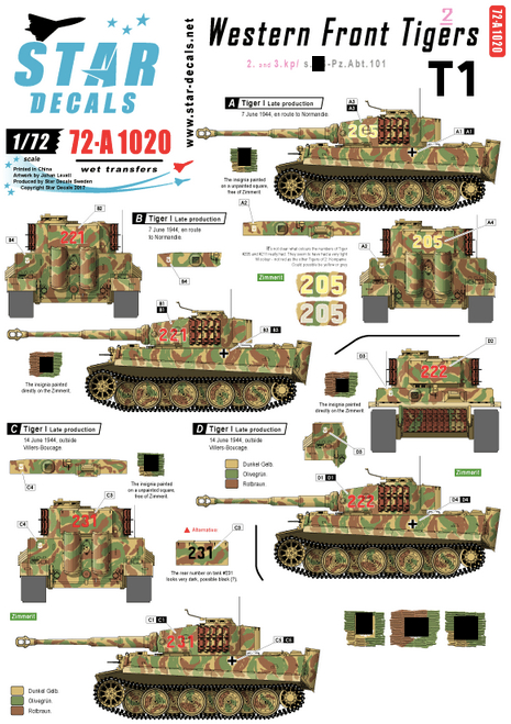 Peddinghaus 1/16 Tiger I Tank Markings 3./ s.Pz.Abt.506 Ukraine Winter 1944 971 