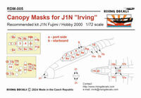Nakajima J1N1-S Gekko - canopy frame paint mask outside only (for Fujimi and Hobby 2000 kits) - Image 1
