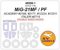 MiG-21MF / PF (ACADEMY #2166, #2171, #12224, #12311 / ITALERI #2715) - (Double sided) + masks for wheels