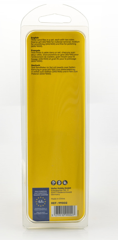 Sand File Set (two-sided / 3 pieces) Heller 99002