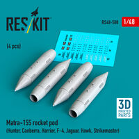 Matra-155 Rocket Pod (4pcs) (Hunter, Canberra, Harrier, F-4, Jaguar, Hawk, Strikemaster) (3D Printed) - Image 1