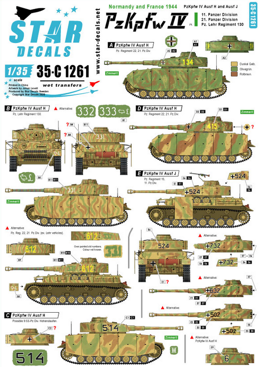 1/72 Panzer IV Ausf H in Normandy 1081 
