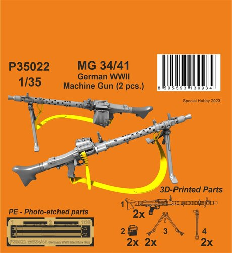 MG 34/41 German WWII Machine Gun (2pcs) CMK P35022