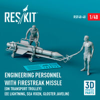 Engineering Personnel With Firestreak Missile (On Transport Trolley) (EE Lightning, Sea Vixen, Gloster Javelin) (1pc) (3D Printed) - Image 1