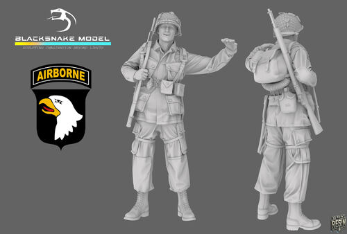 US WWII 101st Airborne - Soldier 16 (1 figure) BlackSnake Model -ST-16