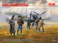 WWII Luftwaffe Airfield Messerschmitt Bf 109F-4, Hs 126 B-1, German Luftwaffe Pilots and Ground Personnel (7 figures)